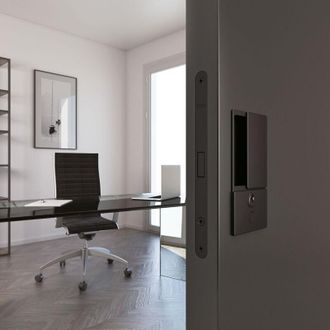 AGB Wave Puerta Batiente Cilindro Negro Opaco