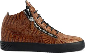 Giuseppe Zanotti Sneakers Kriss con effetto coccodrillo - Marrone