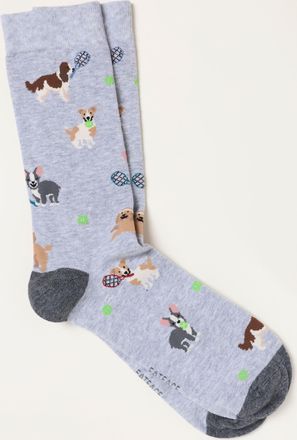 Fat Face FatFace Light Grey Tennis Dog Socks