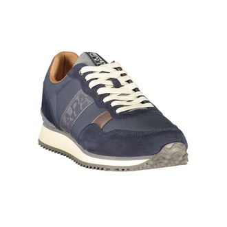Napapijri Logo-Banded Mixed-Material Sneaker - Blue