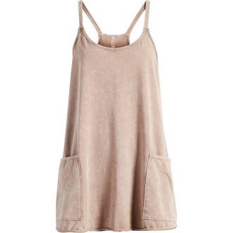 Free People FP Movement Hot Shot Racerback Romper in Mocha Latte at Nordstrom, Size X-Small