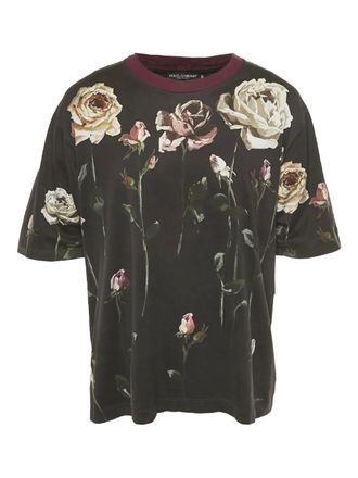 Dolce & Gabbana floral-print short-sleeves T-shirt - Black