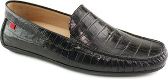 Marc Joseph New York Broadway Leather Venetian Driver Loafer in Black Croco at Nordstrom, Size 10.5