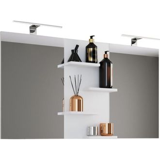 ebuy24 Vcm specchio bagno senza telaio Specchio da parete con vano portaoggetti Design moderno Dimensioni circa 59 x 112 cm x t. 12 Specchio da parete