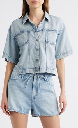 Rag & Bone Abby Crop Denim Button-Up Shirt in Kierra at Nordstrom, Size X-Large