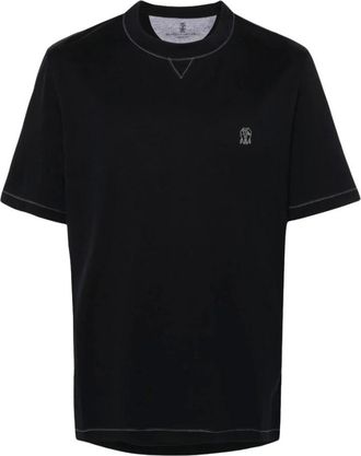 Brunello Cucinelli Hombre, Camisetas, Azul, Talla: S