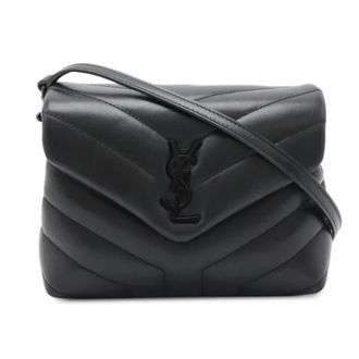 Saint Laurent Tweedehands leren schoudertassen - Dames - Pre-owned - Zwart - Maat: ONE Size Leer