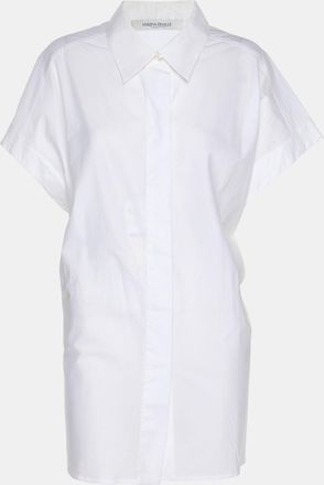 Marina Rinaldi White Cotton Button Front Sleeveless Shirt