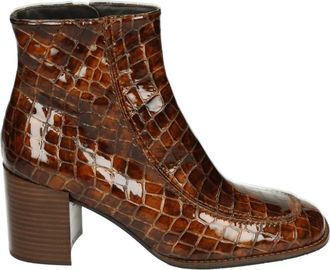 Pertini Western stijl cognac laklaars - Dames - Laarzen met Hak - Bruin - 36 EU - Schoenen