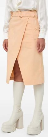 Patrizia Pepe Gonna midi a portafoglio con cintura - Toni neutri