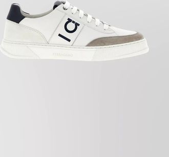 Ferragamo sneakers with contrasting heel tab and round toe
