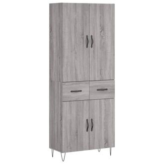 Berkfield Home Highboard Grey Sonoma 69.5x34x180 cm Engineered Wood