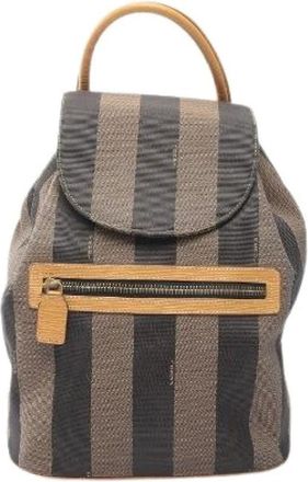 Fendi Pre-owned Backpacks, female, Multicolor, Size: ONE SIZE Pre-owned Pequin Leather Backpack