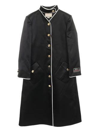 Gucci 20s GG-button coat - women - Rayon/Silk - 42 - Black