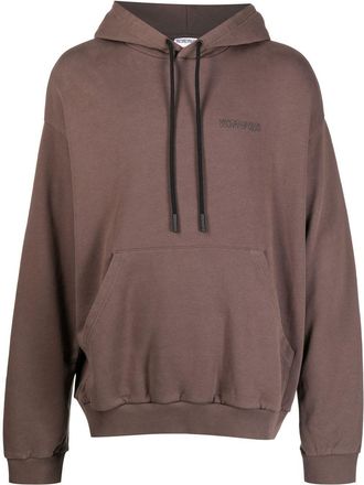 Marcelo Burlon Tempera Cross Over hoodie - men - Cotton - M - Brown