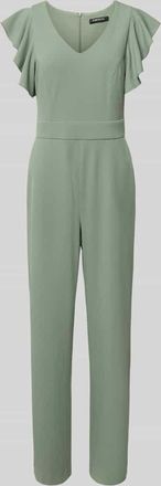 Swing Regular Fit Jumpsuit mit R&uuml;schenbesatz in Grass, Gr&ouml;&szlig;e 34