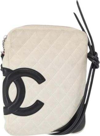Chanel Pre-owned Vintage Leren Crossbodytas - Dames - Vintage Schoudertas - Wit - ONE Size - Leer - Vintage