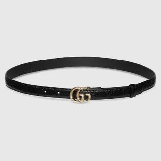 Gucci GG Marmont Thin Belt, Black, Leather