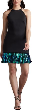 Tadashi Shoji Selena Neoprene Sequin-Fringe Mini Dress