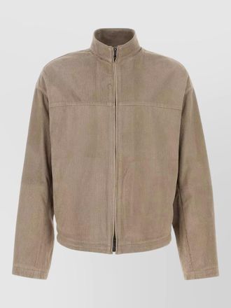 Emporio Armani suede jacket corduroy texture high collar