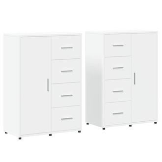 Berkfield Home Sideboards 2 pcs White 60x31x84 cm Engineered Wood | Size: 60 x 31 x 84 cm