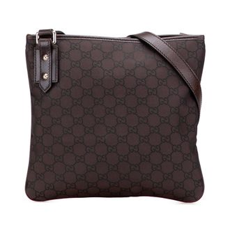 Gucci Pre-owned Womens Gg Canvas Shoulder Bag - Dark Brown