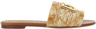 Dolce & Gabbana Raffia Braided Slipper - Dames - Sandalen - Beige - 40 EU - Leer - Schoenen