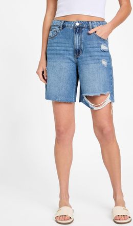 Guess Lucy High-Rise Denim Bermuda Shorts