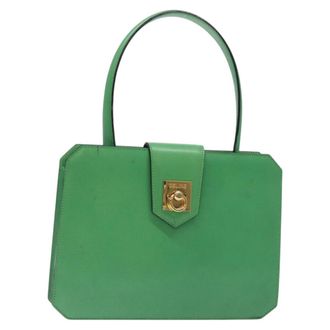 Celine Handbag Leather Green Leather Handbag (Pre-Owned)