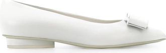 Ferragamo Ladies White Flats, US Size 9.5