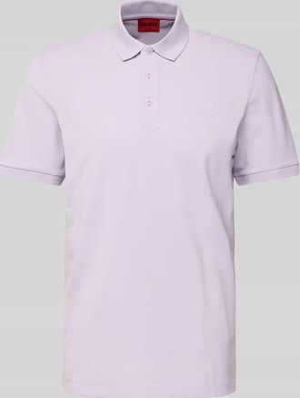 HUGO BOSS Poloshirt mit Label-Print Modell Donos in Flieder, Größe L