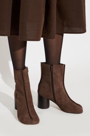 Maison Margiela Suede Heeled Ankle Boots, Womens, Brown