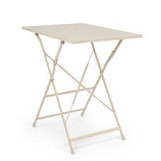 Konte Design Mesa rectangular de acero beige 50 x 70 cm, plegable