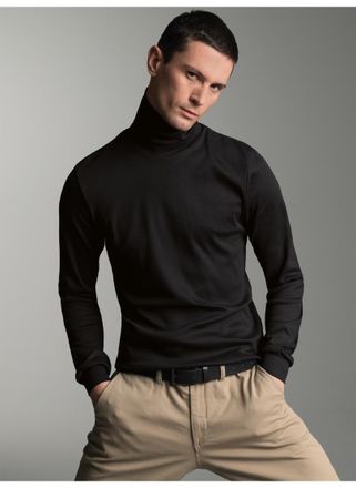 Trigema Rollkragenshirt TRIGEMA TRIGEMA Langarm Ski- und Sport-Rollkragenpullover, Herren, Gr. XXL, schwarz, Feinripp, 100% Baumwolle (Bio-Baumwolle kbA), Bas