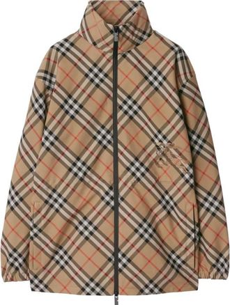 Burberry Womens Embroidered Checked Jacket, Size X-Small