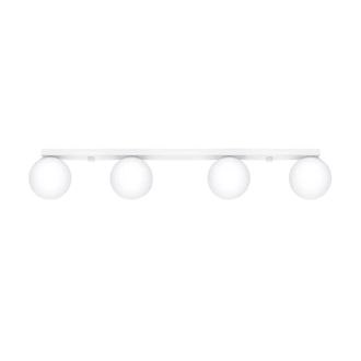 Wonderlamp L&aacute;mpara de techo rectangular blanco con 4 esferas de cristal
