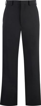 Prada Broeken, Heren, Zwart, M, Leer, Stretch Broek van Technische Stof