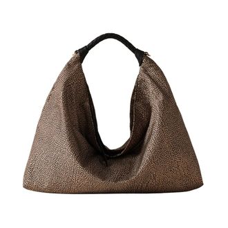 Borbonese Plie Hobo Medium - - Bags - Donna - Marrone - ONE SIZE