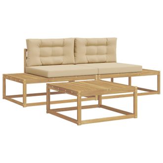 vidaXL Conjunto De Sof&aacute;s De Exterior Blanco 79 X 79 X 37 Cm Poli&eacute;ster Vidaxl