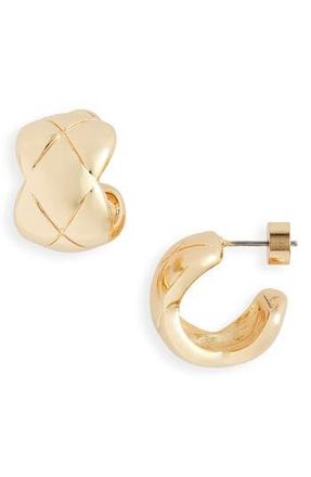 Nordstrom Scalloped Wide Hoop Earrings in Gold at Nordstrom Rack