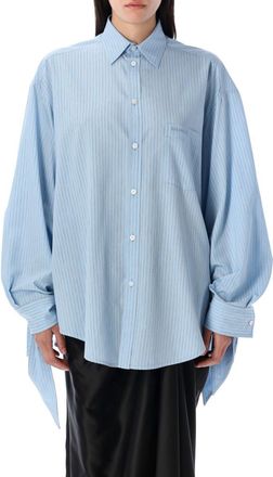 Balenciaga Blue Knotted Cuff Shirt