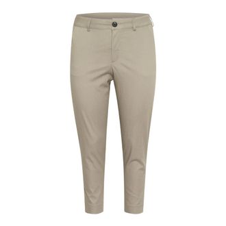 Kaffe Curve Pantaloni Chino Elephant Skin Cropped - - Trousers - Donna - Beige - 5XL
