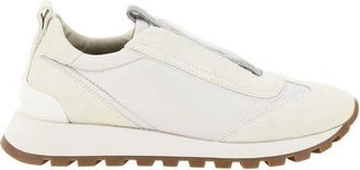 Brunello Cucinelli Sneakers met Juweelversiering - Dames - Sneakers - Wit - 36 EU - Leer - Schoenen