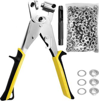 OEM Alicates Para 200 Ojales (di&aacute;metro 10 Mm), Hierro + Aleaci&oacute;n + Revestimiento + Goma, Aptos Para Cuero, Cinturones, Cortinas Y Telas (230 &times; 100 &times; 50 Mm