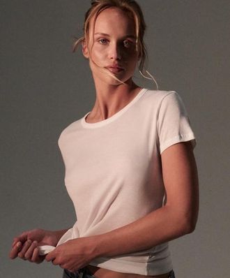 Majestic Filatures Lyocell Cotton Baby Rib Short Sleeve Crewneck T-Shirt in Blanc at Nordstrom, Size 4