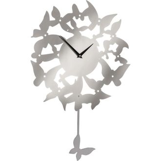 Premier Housewares Butterflies Stainless Steel Wall Clock