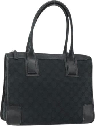 Gucci Pre-owned Handbags, female, Black, Size: ONE SIZE Pre-owned Vintage GG Canvas Tote Bag