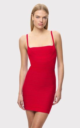 H&eacute;rve L&eacute;ger The Dance Floor Dress in Chili at Nordstrom, Size Xx-Small