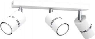 OEM L&aacute;mpara De Techo, Regleta Orientable, 3x Gu10, Blanco, Cromo