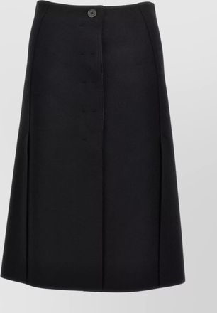 Lanvin a-line wool skirt button detail